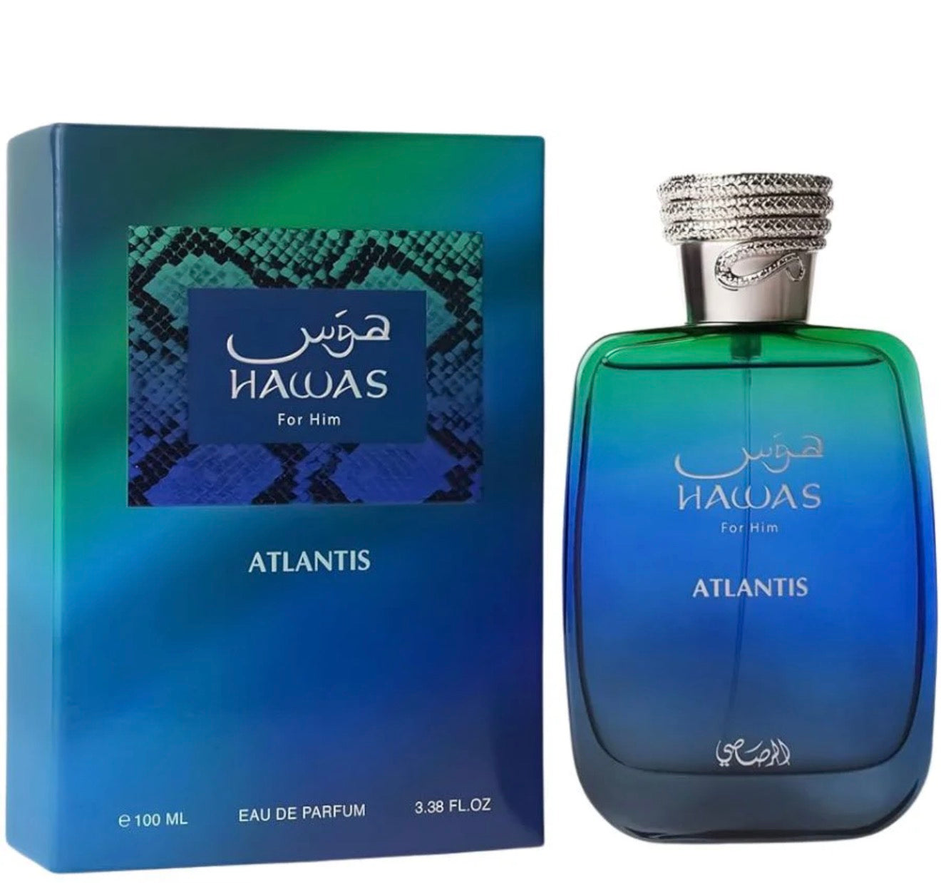 Hawas Atlantis de Rasasi para hombres 3.4 oz EDP Spray